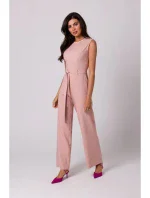 B256 Kombinéza bez rukávov s vreckami - ružová B256 Kombinéza bez rukávov s vreckami - ružová