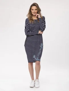 Dámske šaty 708 Námornícka modrá/biela - Look