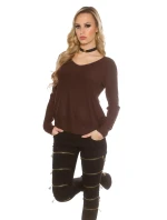 Módny sveter 8507 so šnúrkami - Koucla Módny sveter 8507 so šnúrkami - Koucla