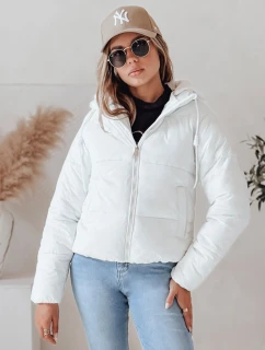 Dámska krátka páperová bunda GLAMVO s kapucňou biela FashionStreet TY4952
