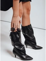 Dámske čižmy s pokrčeným zvrškom čierne FashionStreet ZY1136 Dámske čižmy s pokrčeným zvrškom čierne FashionStreet ZY1136