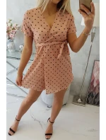 Tmavo marhuľové bodkované šaty