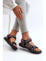 Lekkie Sportowe Sandały Damskie Czarno-Różowe Lumeria Lekkie Sportowe Sandały Damskie Czarno-Różowe Lumeria