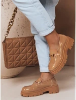 Dámske lakované mokasíny ELEGANCI khaki FashionStreet ZY0676 Dámske lakované mokasíny ELEGANCI khaki FashionStreet ZY0676