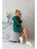 Šaty s kapucňou tmavo zelené