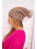 Sandra K210 tmavo béžová fleecová čiapka