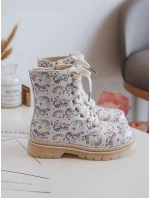 Ocieplane Botki Dziecięce Na Suwak Beżowe Dolida - Kucyki