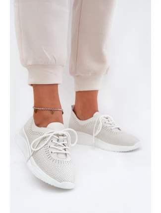 Skórzane Buty Sportowe Damskie Vinceza 41472 Białe