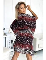 SOFIA - Dámske motýlikové šaty s jaguárím vzorom a so zaväzovaním v páse 287-23 SOFIA - Dámske motýlikové šaty s jaguárím vzorom a so zaväzovaním v páse 287-23