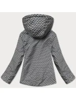 Tmavomodrá krátka lesklá dámska bunda (W586-1)