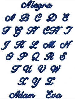 Názov výšivky Allegra script