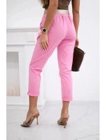 Nohavice Puntor s opaskom ružové