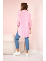 Bavlnené mušelínové oversize tričko candy pink Bavlnené mušelínové oversize tričko candy pink