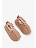 Śniegowce Botki Dziecięce Na Platformie Ocieplane Futerkiem Beżowe Vilabria