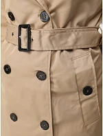 Dámsky dvojradový kabát s kapucňou FashionStreet camel TY5656 Dámsky dvojradový kabát s kapucňou FashionStreet camel TY5656