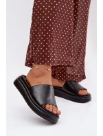 Dámské nazouváky na platformě Černé Tanelisse