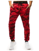 Pánske maskáčové červené tepláky FashionStreet UX1467