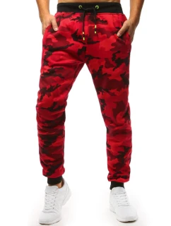 Pánske maskáčové červené tepláky FashionStreet UX1467