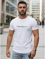 Pánske bavlnené tričko s nápisom Project London, biele, FashionStreet NX5127R