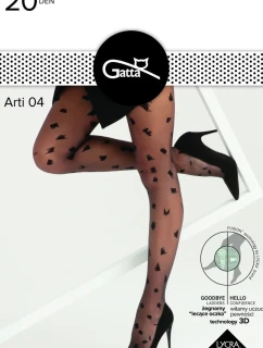 Dámske pančuchové nohavice Arti 04 Black Pattern - Gatta