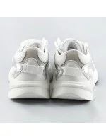 Biele šnurovacie sneakersy s farebnými vsadkami (6346)