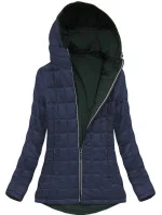 Zelená a tmavomodrá obojstranná prechodná bunda (7699)