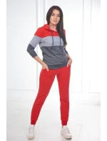 Farebná pruhovaná sada červená+sivá Farebná pruhovaná sada červená+sivá