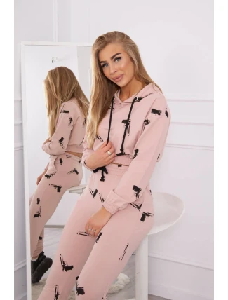 Sada s potlačou pištole tmavo púdrovo ružová Sada s potlačou pištole tmavo púdrovo ružová