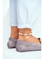 Dámské Semišové Mokasíny Šedé Morreno