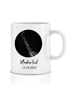 Personalizovaný klasický biely keramický hrnček s objemom 300 ml s mapou hviezd Personalizovaný klasický biely keramický hrnček s objemom 300 ml s mapou hviezd