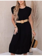 Dámske šaty 5997 s opaskom čierne - Kesi