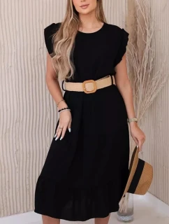 Dámske šaty 5997 s opaskom čierne - Kesi