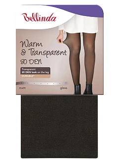 Dámske teplé pančuchy 80 DEN WARM & TRANSPARENT 80 DEN - BELLINDA - čierna