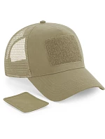 Beechfield B 641 5-panelová čiapka s kšiltom „Removable Patch Trucker“ 53.0641 púštna piesková