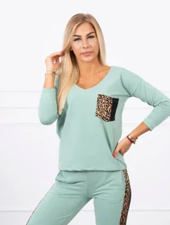 Tmavo mätová sada s leopardím potlačou