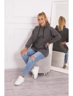 Zateplená mikina so zapínaním na patentky grafitová