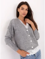 Dámsky sveter PM SW F513.16 Grey with ecru - FPrice Dámsky sveter PM SW F513.16 Grey with ecru - FPrice