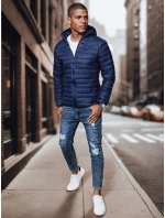 Pánska prechodná prešívaná tmavomodrá bunda FashionStreet TX4408