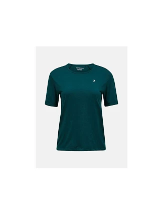 Dámske tričko PEAK PERFORMANCE W Wool-Blend Shortsleeve, zelené Dámske tričko PEAK PERFORMANCE W Wool-Blend Shortsleeve, zelené