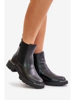 Skórzane Botki Sztyblety Na Zamek GOE OO2N4147-E2 Czarne