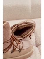 Dámske snehové topánky s kožušinou DFSH370012 Beige - DFranklin