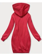 Dlhá červená tepláková mikina (YS10005-18)