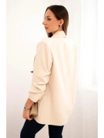 Bunda s klopami elegantná béžová Bunda s klopami elegantná béžová