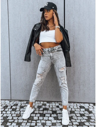 Dámske boyfriend džínsy LORENT svetlo šedé FashionStreet UY1375 Dámske boyfriend džínsy LORENT svetlo šedé FashionStreet UY1375
