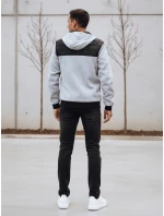 Pánska svetlosivá prešívaná bunda FashionStreet TX4393 Pánska svetlosivá prešívaná bunda FashionStreet TX4393