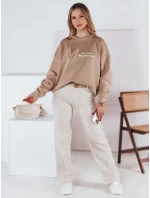 Dámska oversize mikina AVENUE coffee FashionStreet BY1355