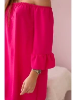 Španielska blúzka s volánikmi na rukáve fuchsiová