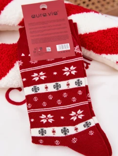 Pánské vánoční ponožky Liška v svetru červené