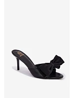 Dámské sandály na jehlovém podpatku s mašlí Černé Jelessa