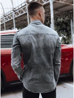 Pánska sivá košeľa FashionStreet DX2585 Pánska sivá košeľa FashionStreet DX2585